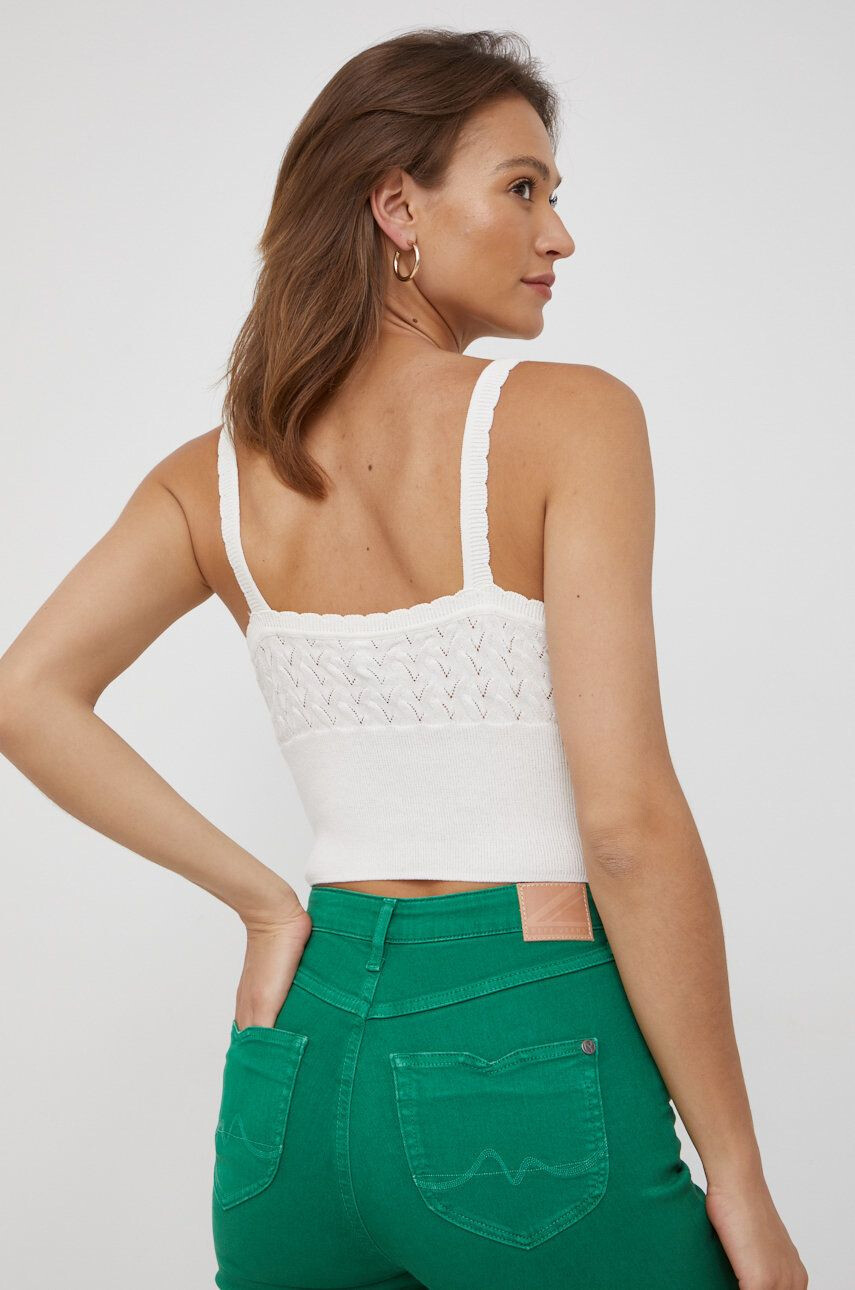 Pepe Jeans top femei culoarea alb - Pled.ro