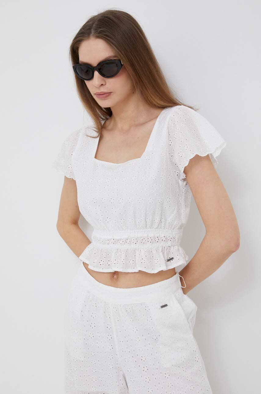 Pepe Jeans top din bumbac Artemis culoarea alb - Pled.ro