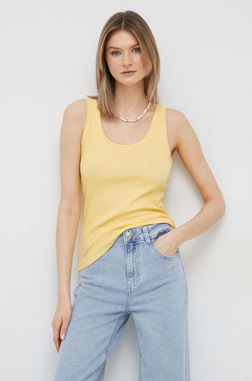 Pepe Jeans top Winona femei culoarea galben - Pled.ro