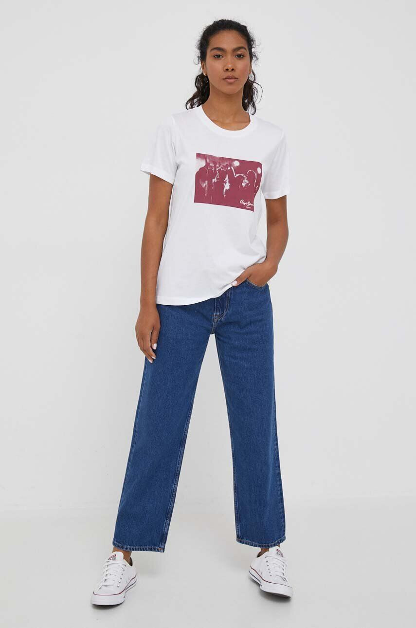 Pepe Jeans tricou femei culoarea alb - Pled.ro