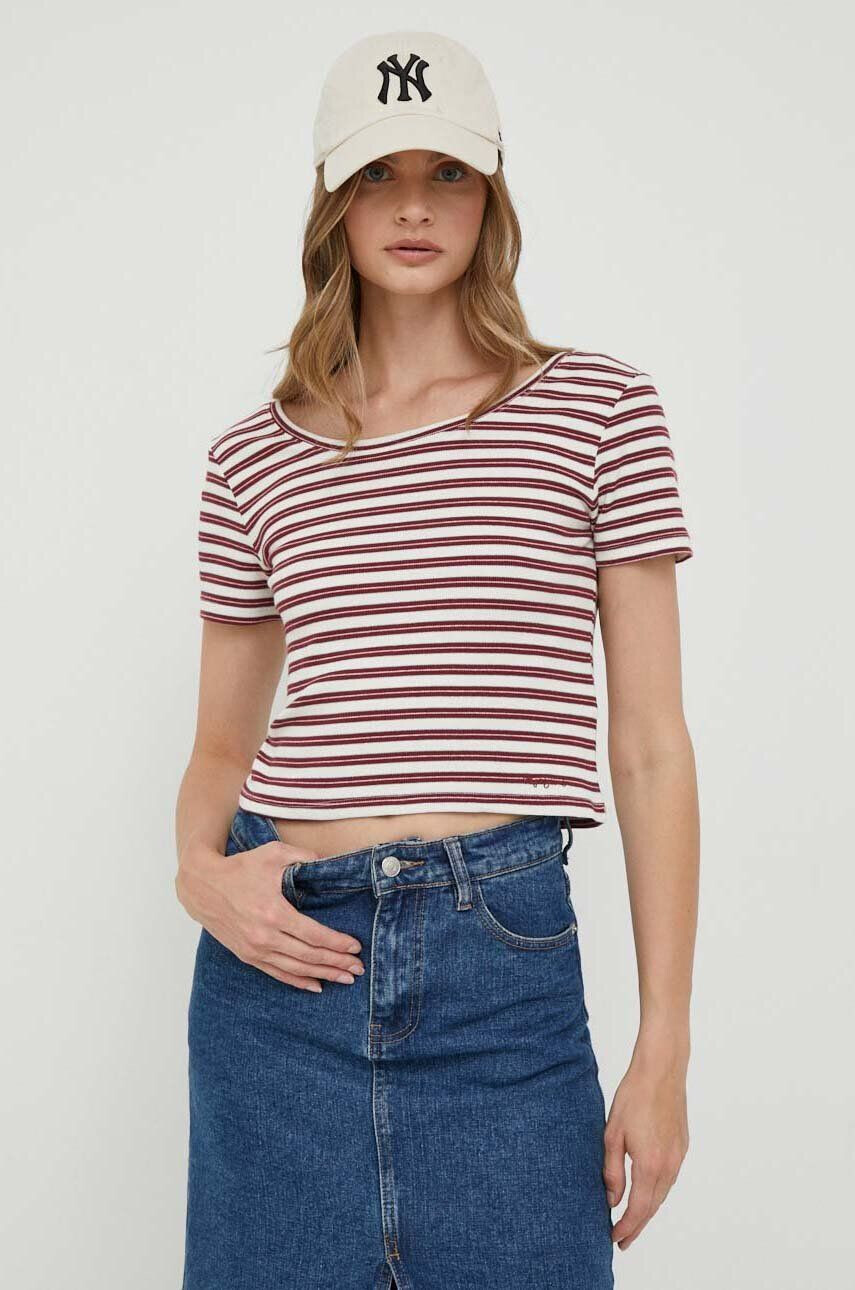 Pepe Jeans tricou Babette femei culoarea bej - Pled.ro