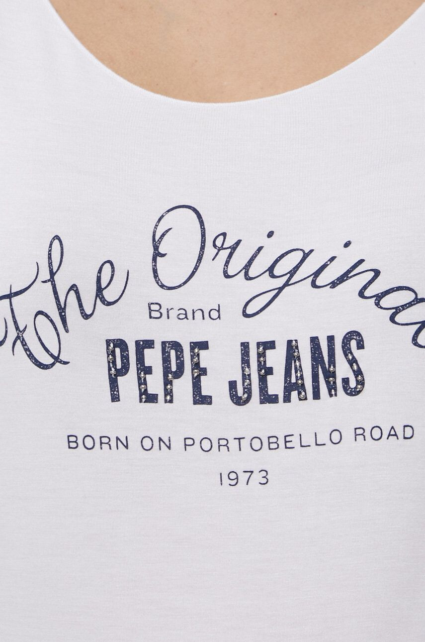 Pepe Jeans tricou Cameron femei culoarea alb - Pled.ro