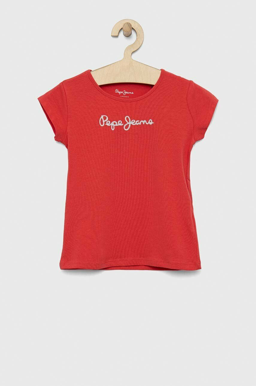 Pepe Jeans tricou copii Culoarea rosu - Pled.ro