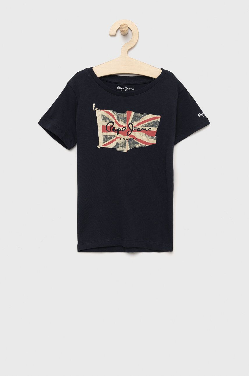 Pepe Jeans tricou de bumbac pentru copii neted - Pled.ro