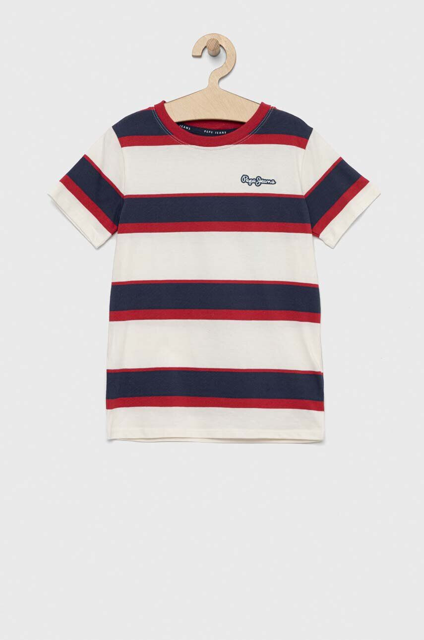 Pepe Jeans tricou de bumbac pentru copii culoarea alb modelator - Pled.ro