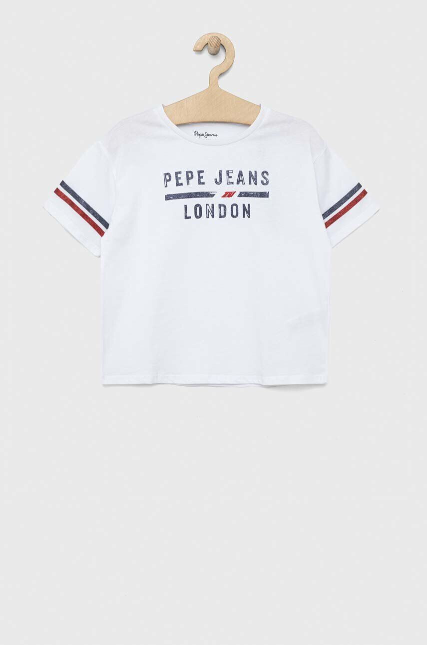 Pepe Jeans tricou de bumbac pentru copii culoarea verde modelator - Pled.ro