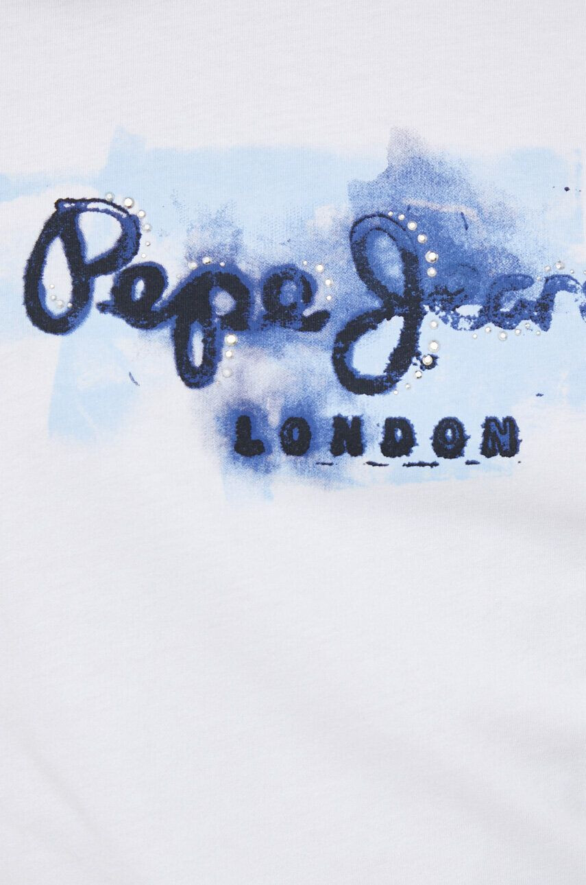 Pepe Jeans tricou din bumbac culoarea alb - Pled.ro