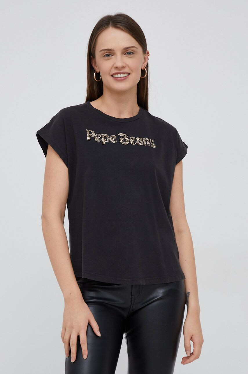 Pepe Jeans tricou din bumbac culoarea alb - Pled.ro