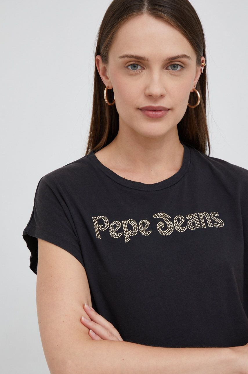 Pepe Jeans tricou din bumbac culoarea alb - Pled.ro