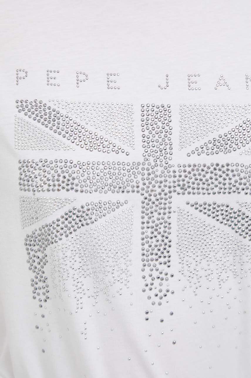 Pepe Jeans tricou din bumbac culoarea alb - Pled.ro