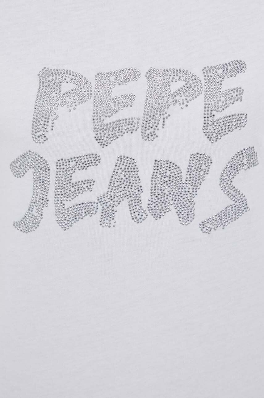 Pepe Jeans tricou din bumbac culoarea alb - Pled.ro