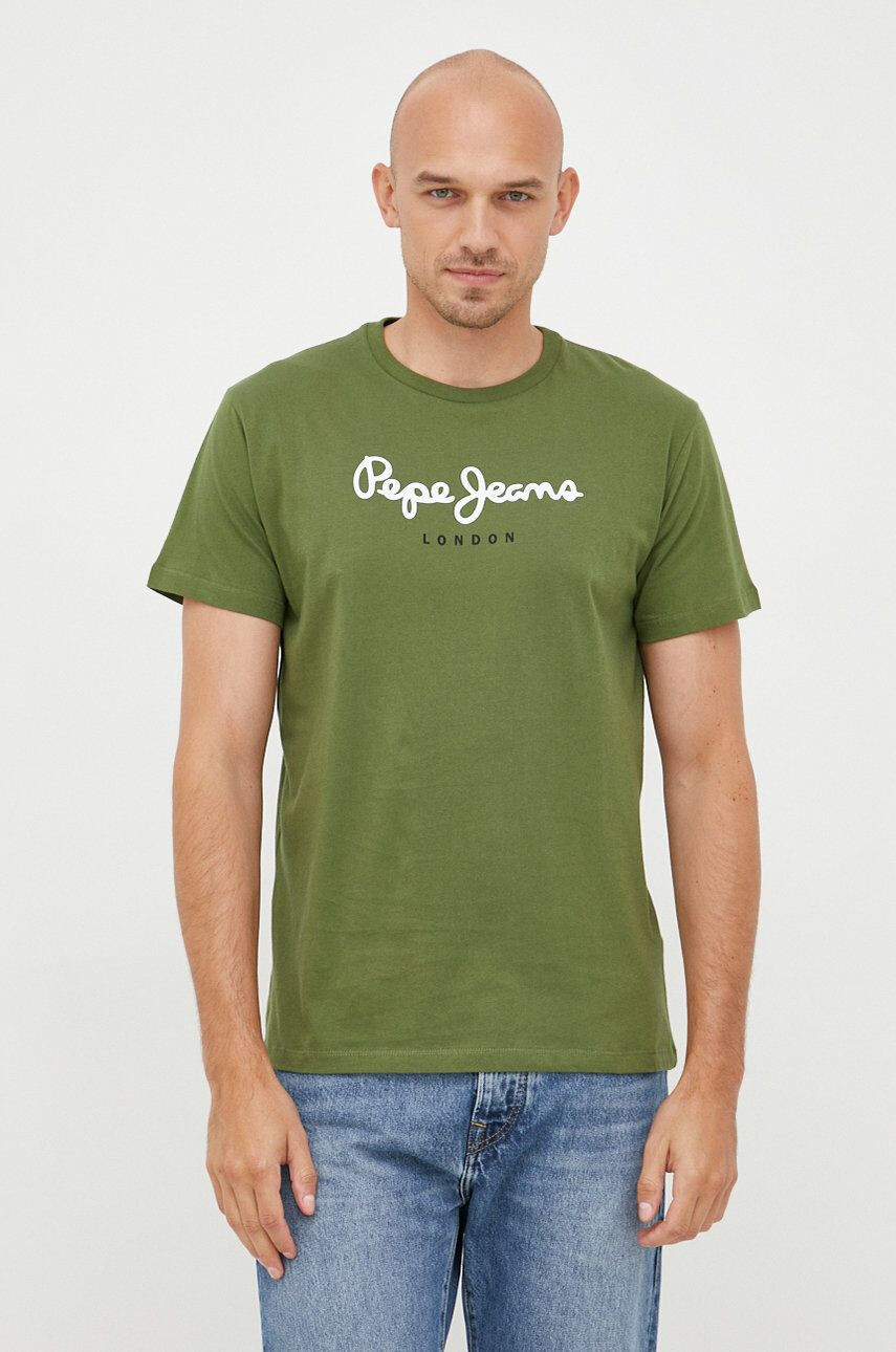 Pepe Jeans tricou din bumbac culoarea portocaliu - Pled.ro