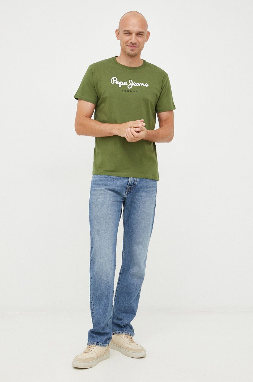 Pepe Jeans tricou din bumbac culoarea portocaliu - Pled.ro