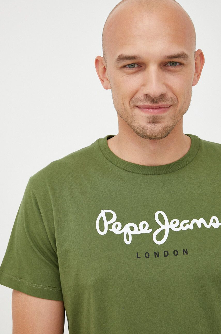 Pepe Jeans tricou din bumbac culoarea portocaliu - Pled.ro