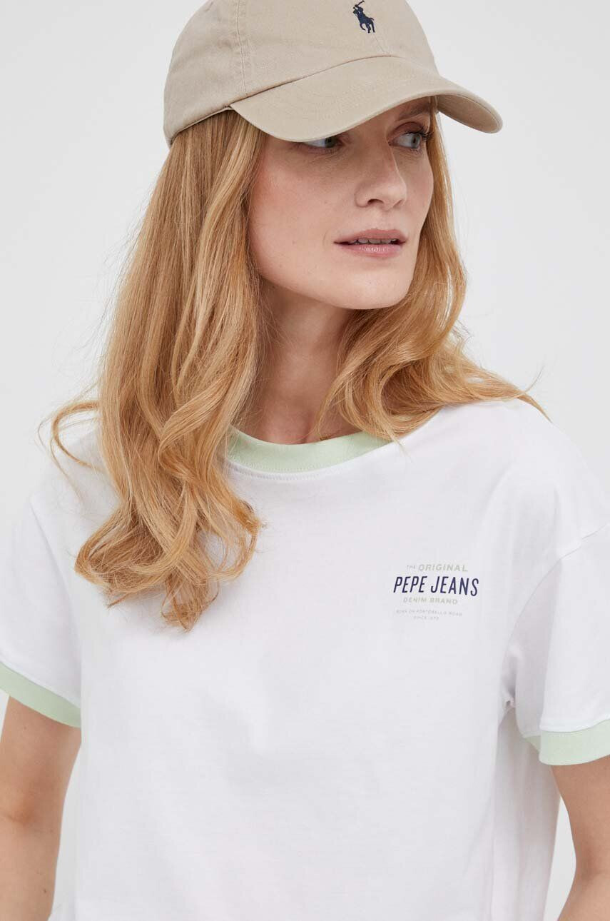 Pepe Jeans tricou din bumbac ADELINE culoarea alb - Pled.ro