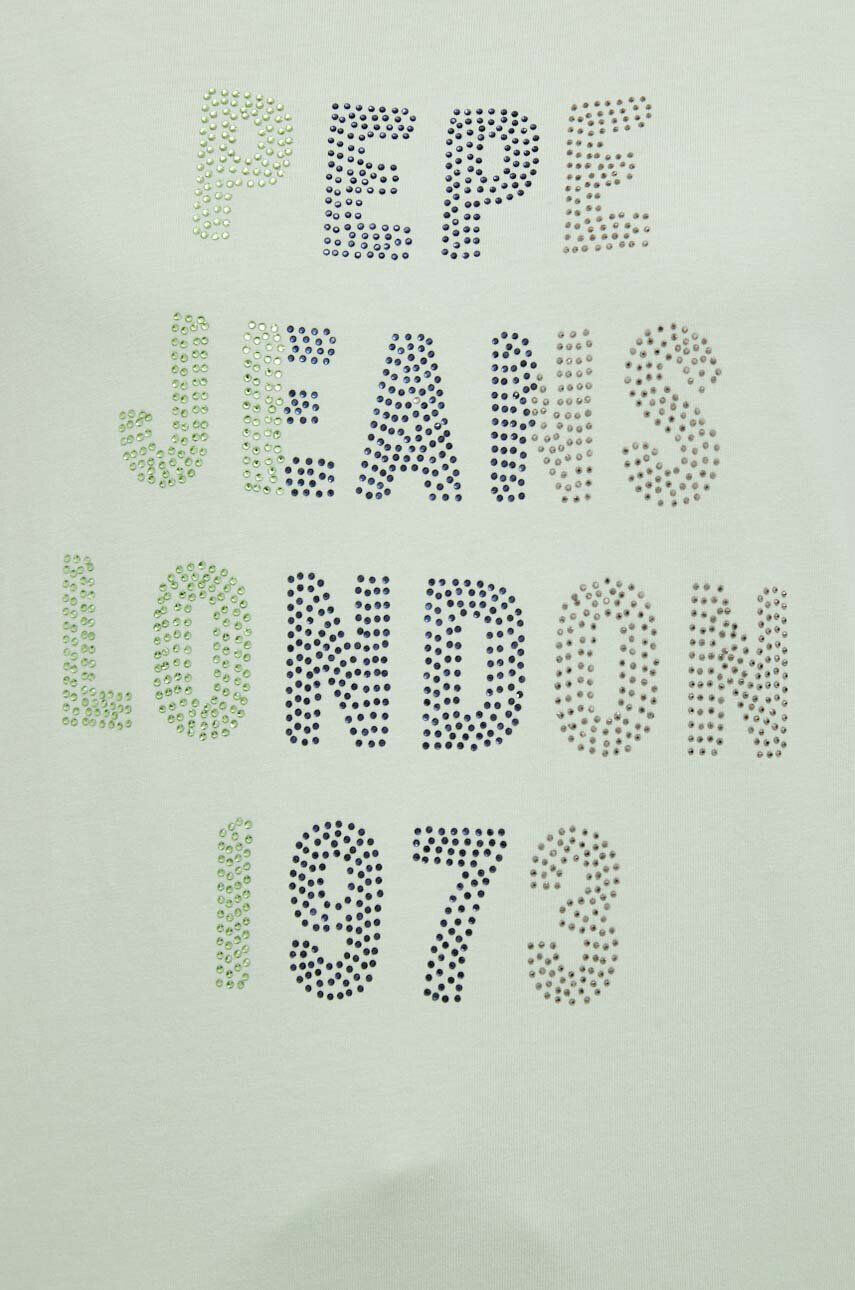 Pepe Jeans tricou din bumbac AGNES culoarea verde - Pled.ro