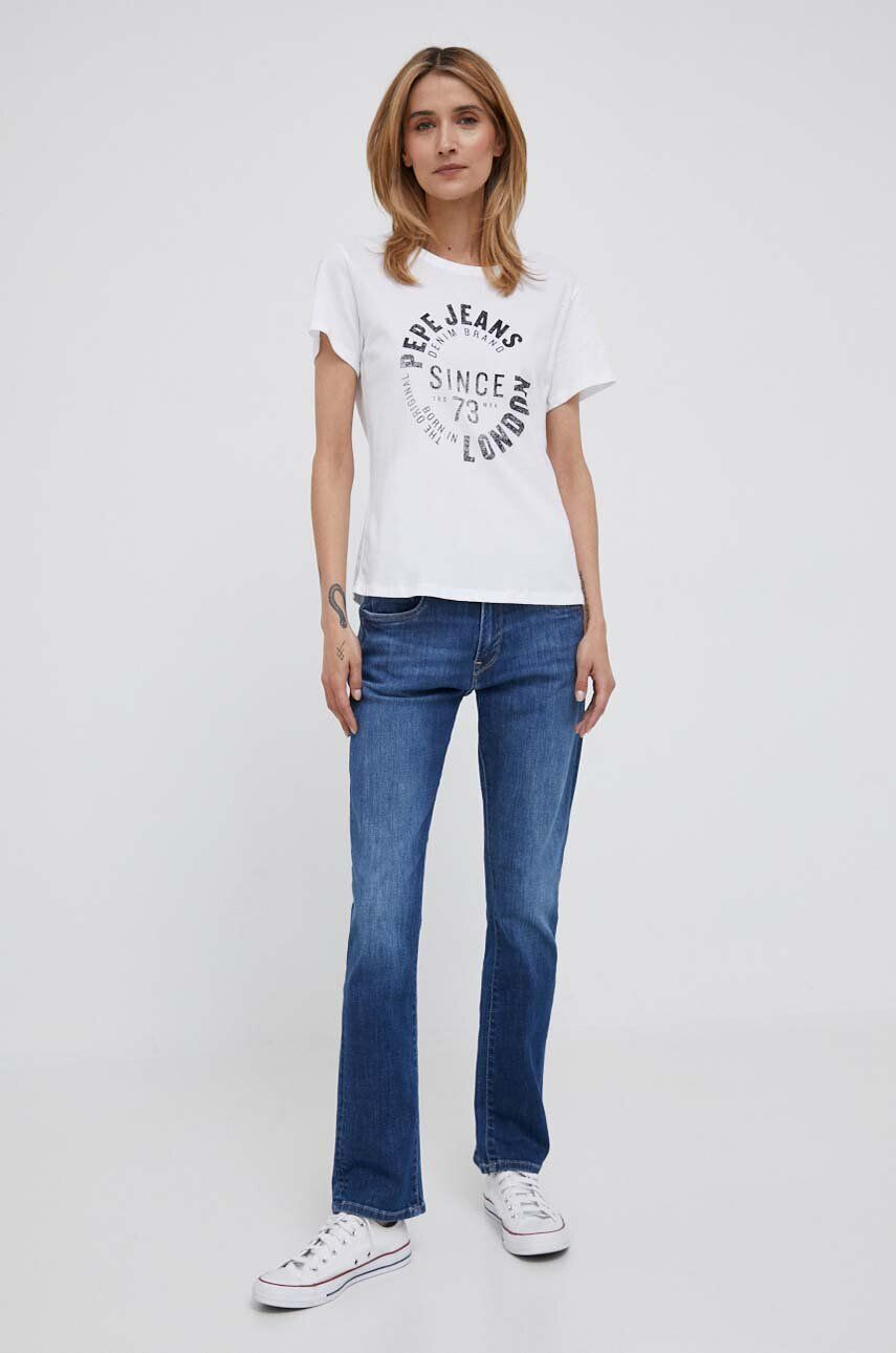 Pepe Jeans tricou din bumbac Alessa culoarea alb - Pled.ro