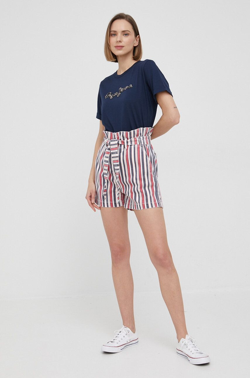 Pepe Jeans tricou din bumbac Babette culoarea albastru marin - Pled.ro