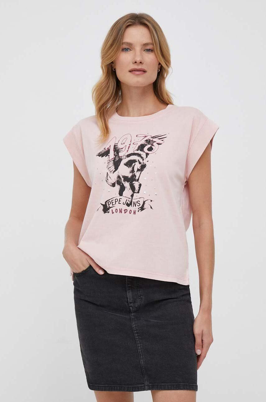 Pepe Jeans tricou din bumbac Bianca culoarea roz - Pled.ro