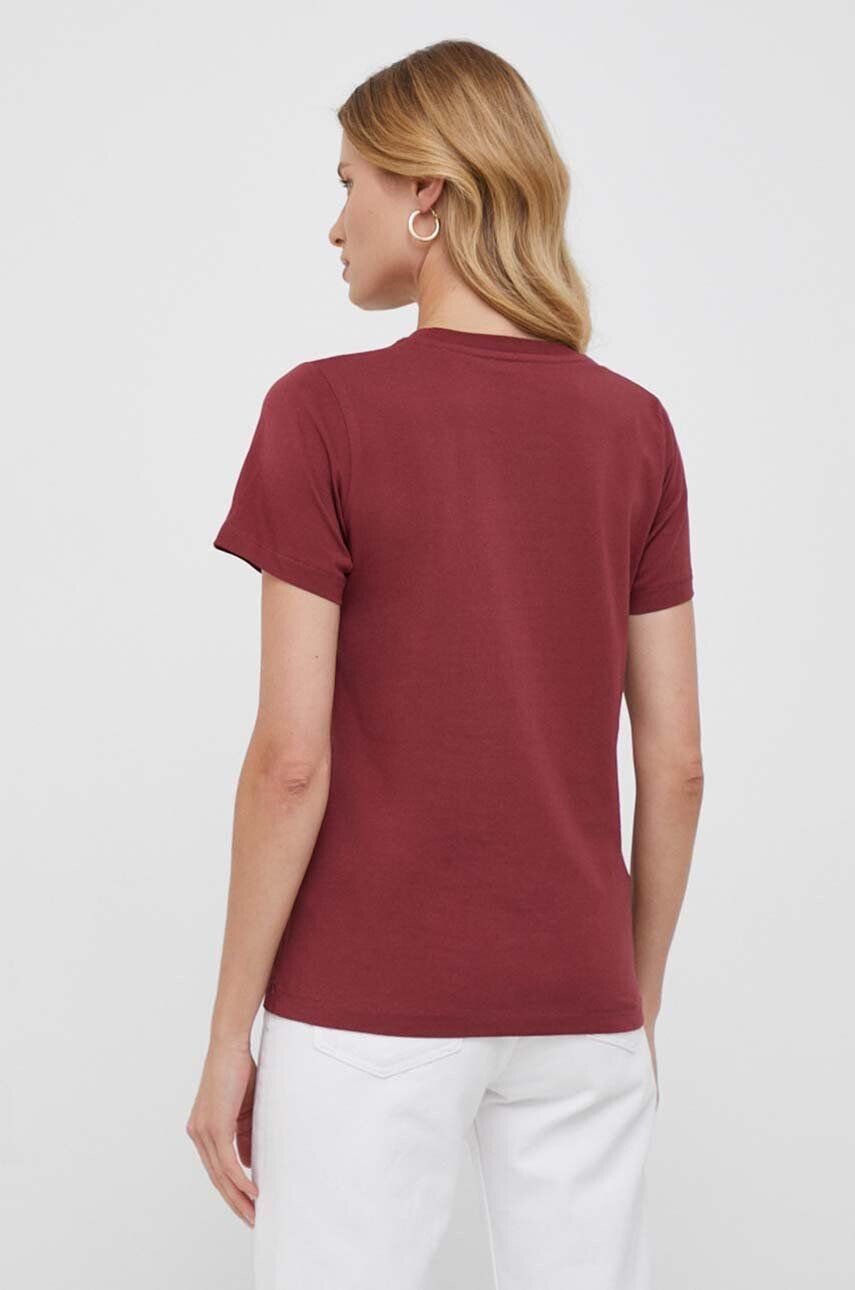 Pepe Jeans tricou din bumbac Bria culoarea bordo - Pled.ro