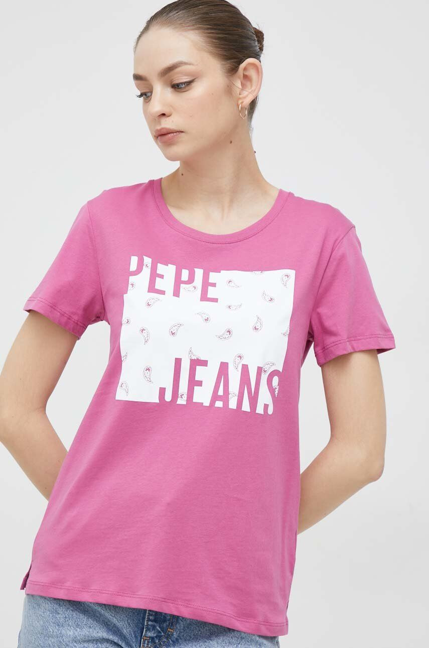 Pepe Jeans tricou din bumbac Lucie culoarea roz - Pled.ro