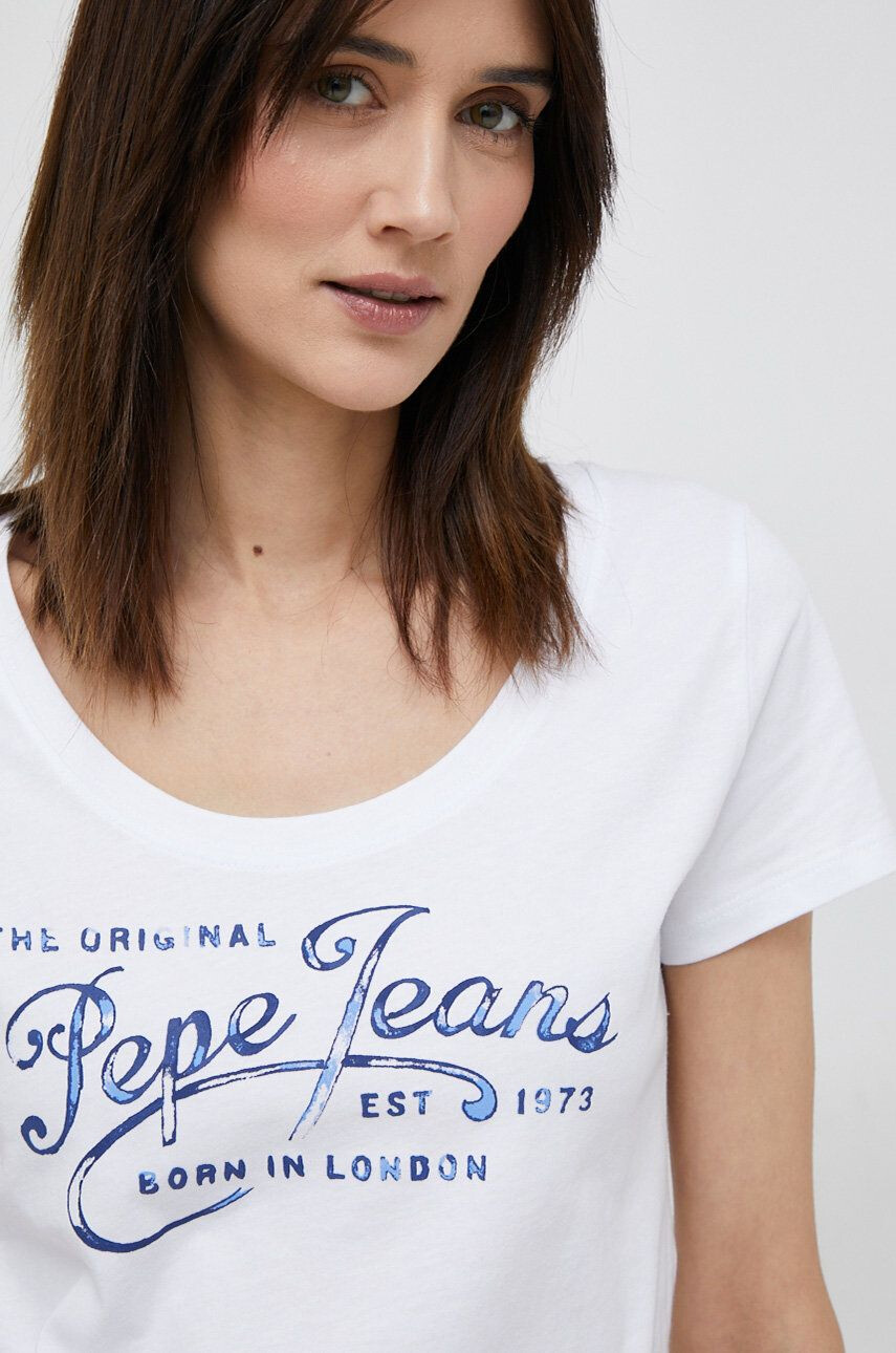 Pepe Jeans tricou din bumbac Mery culoarea alb - Pled.ro