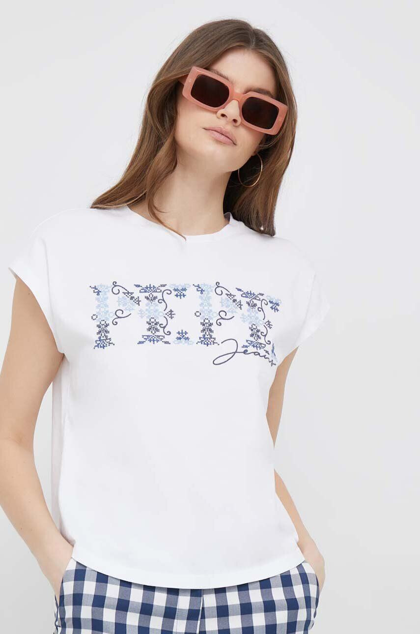 Pepe Jeans tricou din bumbac Nolly culoarea alb - Pled.ro