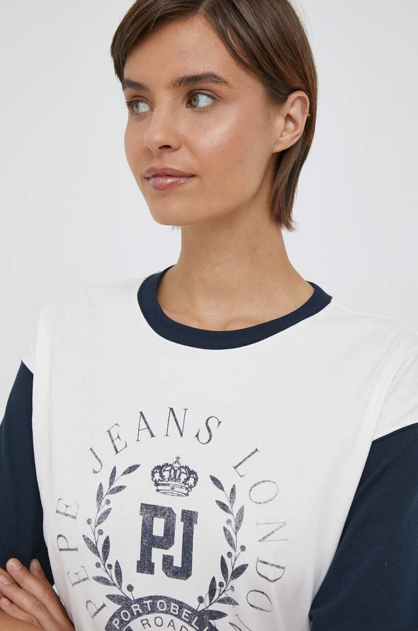 Pepe Jeans tricou din bumbac Verneta culoarea bej - Pled.ro