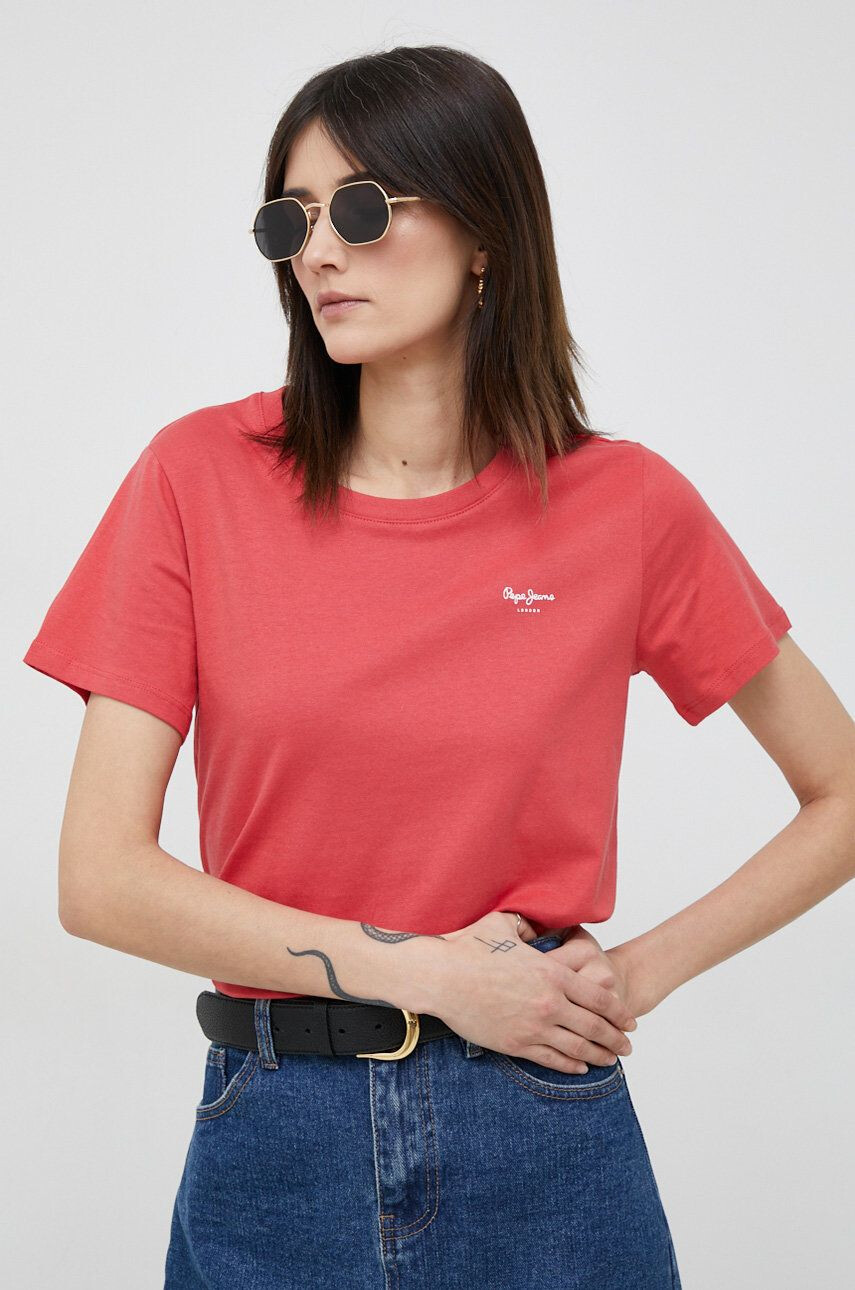 Pepe Jeans tricou din bumbac Wendy Chest culoarea rosu - Pled.ro