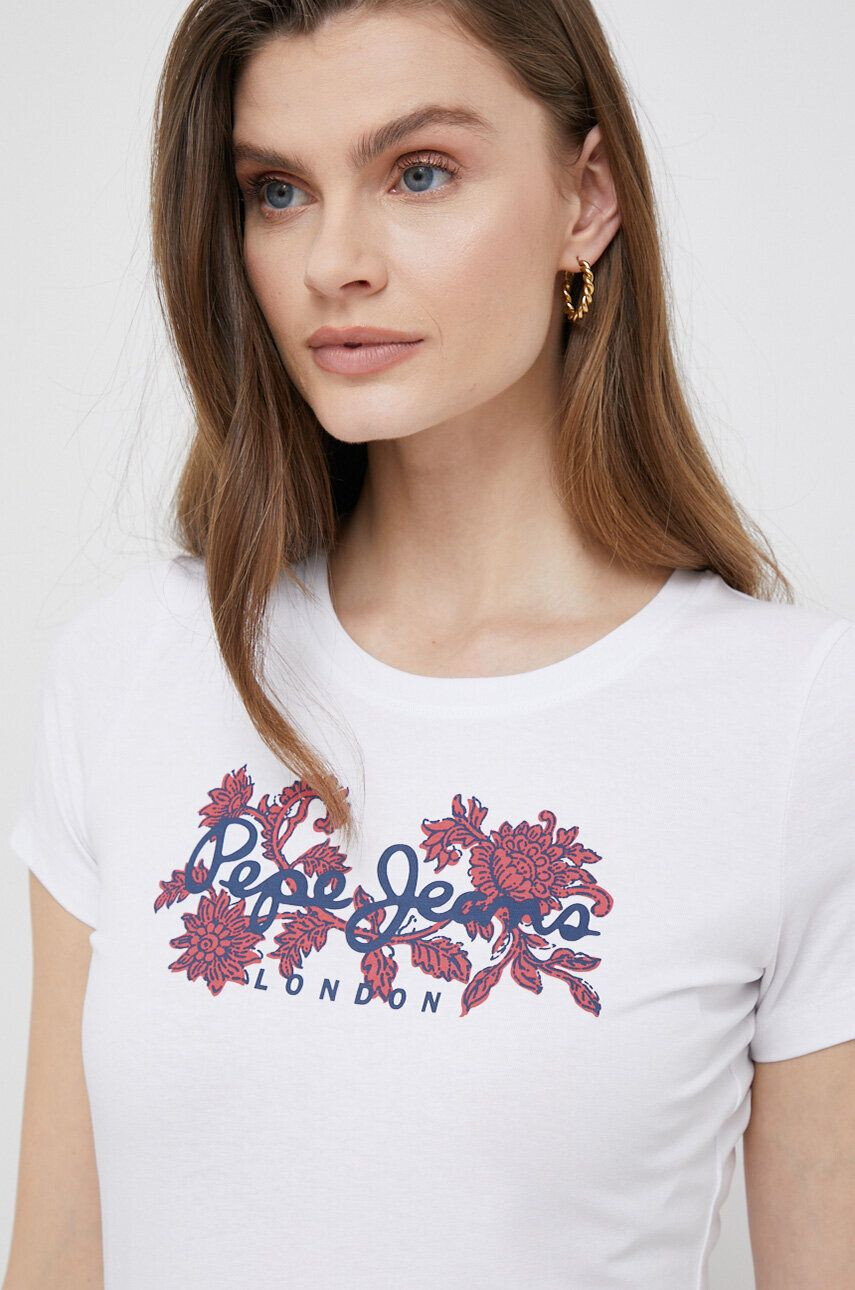 Pepe Jeans tricou Nerea femei culoarea alb - Pled.ro