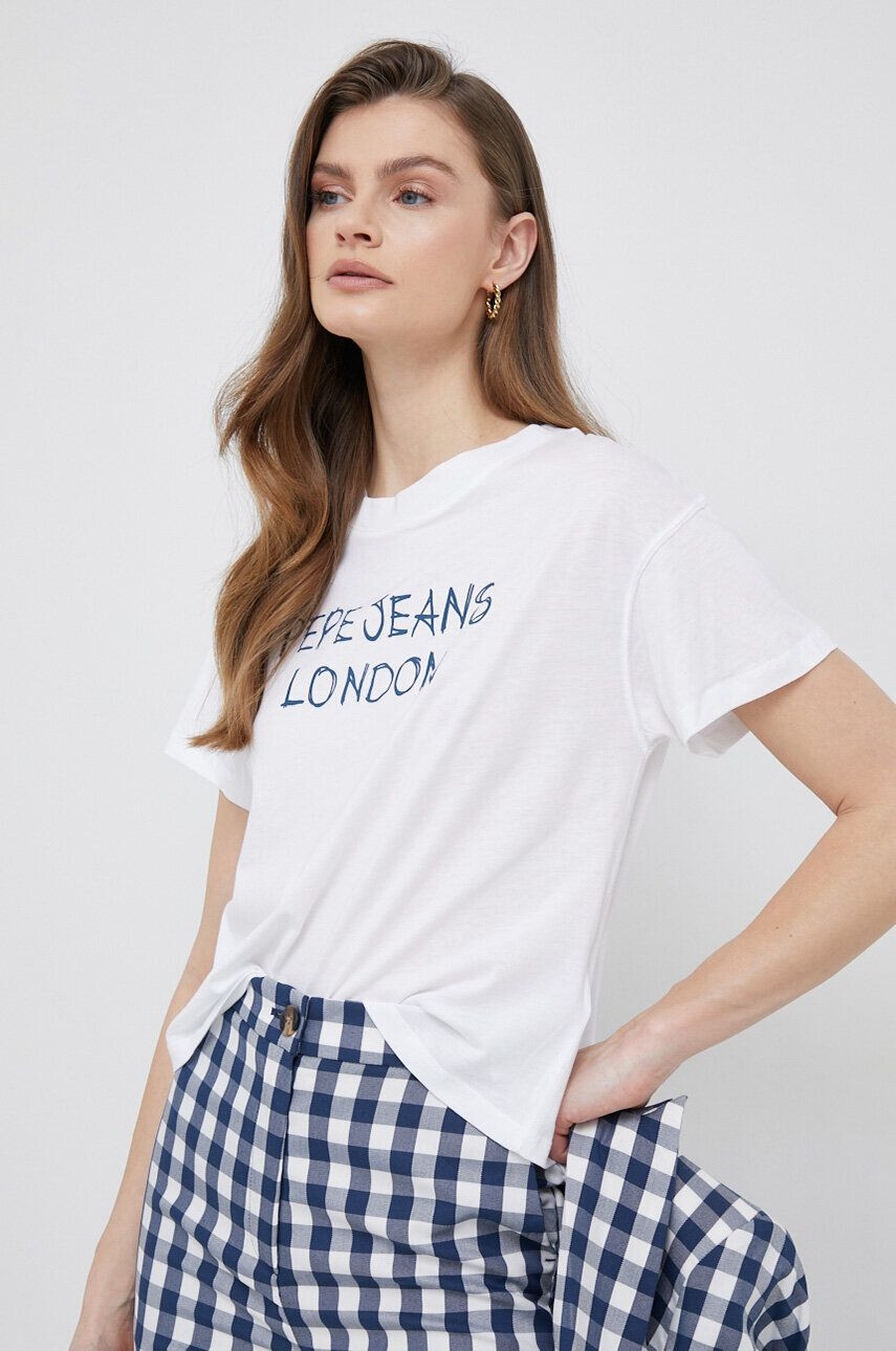 Pepe Jeans tricou Netty femei culoarea alb - Pled.ro