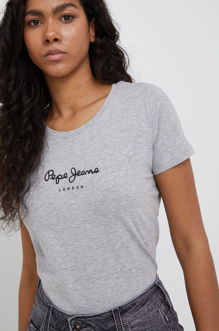 Pepe Jeans tricou New Virginia Ss N femei culoarea gri - Pled.ro