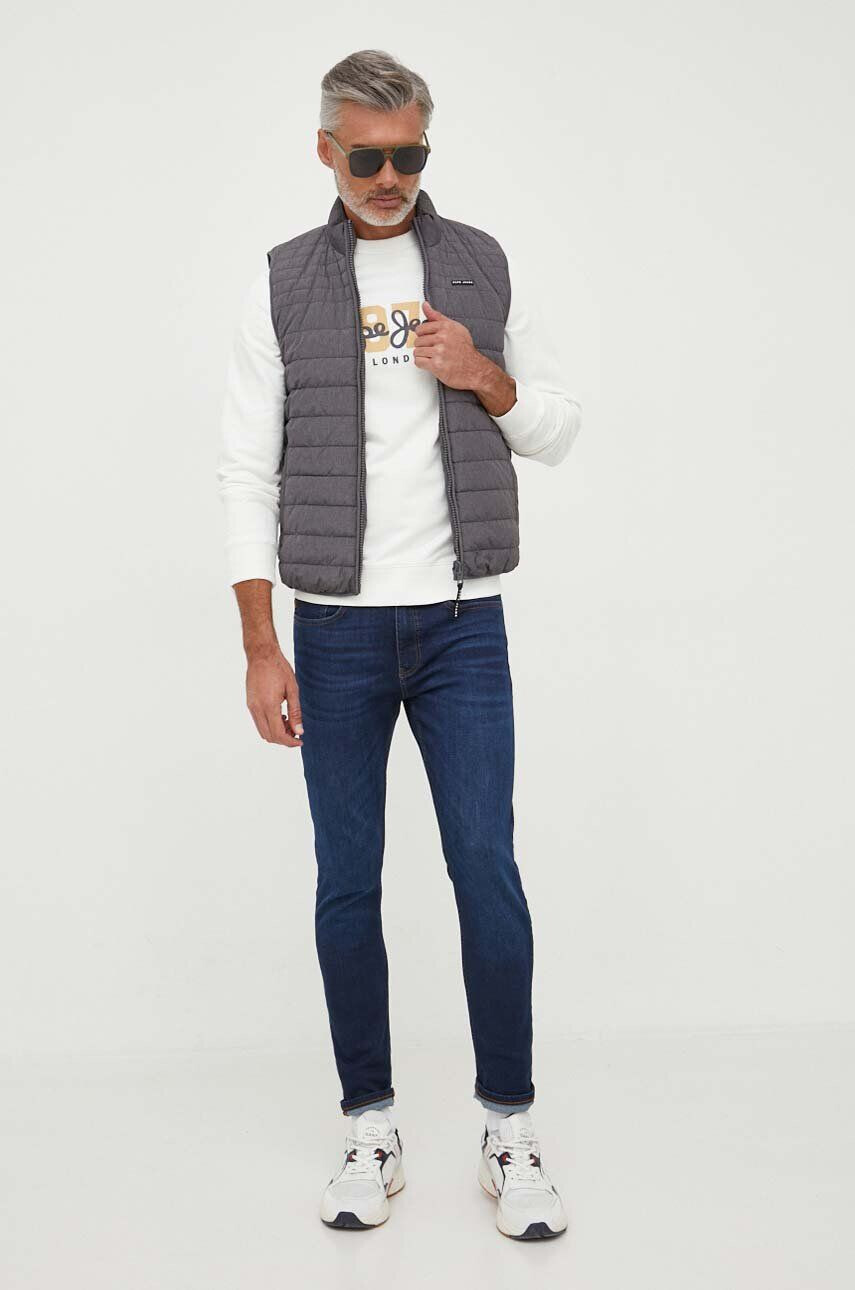 Pepe Jeans vesta cu doua fete Boswell Gillet barbati culoarea gri de tranzitie - Pled.ro