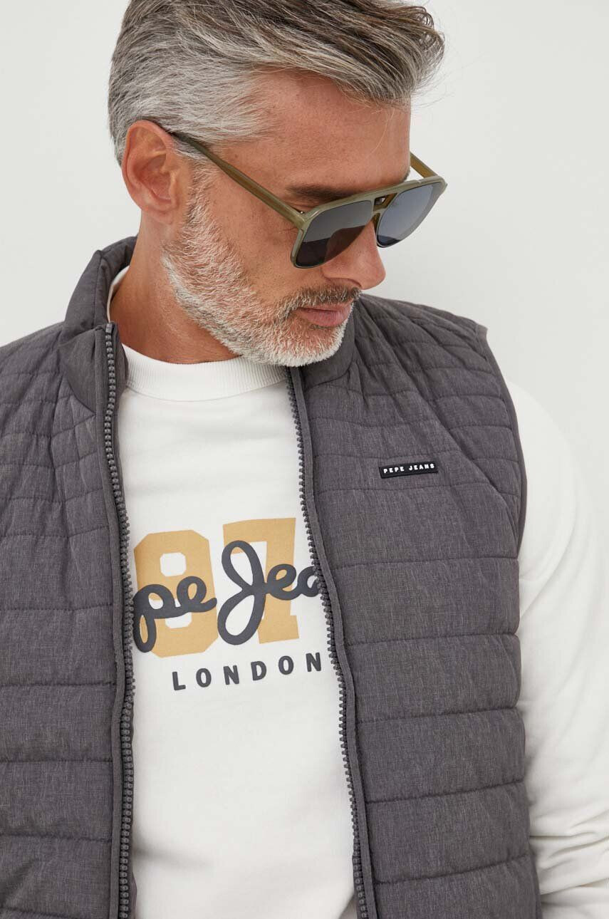 Pepe Jeans vesta cu doua fete Boswell Gillet barbati culoarea gri de tranzitie - Pled.ro