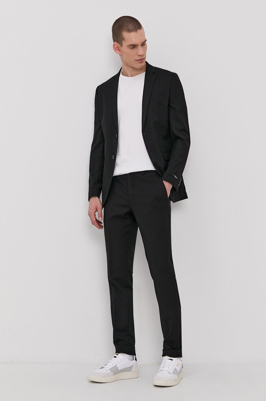 Premium by Jack&Jones Costum bărbați culoarea negru material neted - Pled.ro