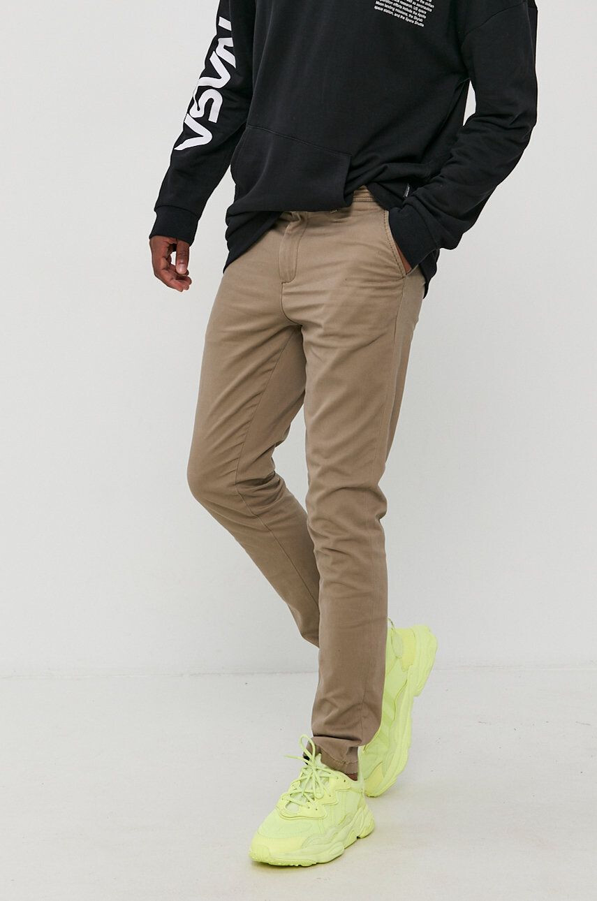 Produkt by Jack & Jones Pantaloni bărbați culoarea bej model drept - Pled.ro