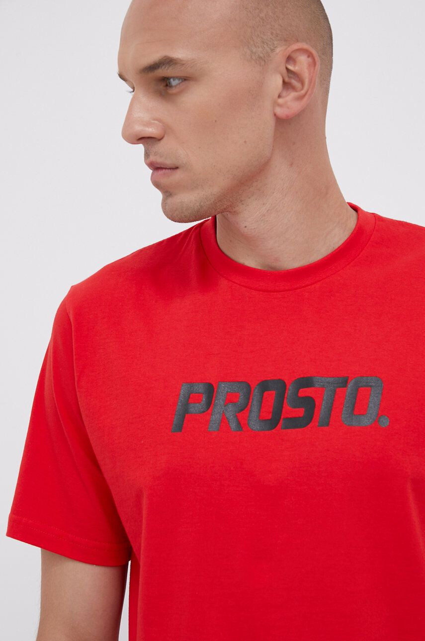 Prosto Tricou din bumbac culoarea rosu cu imprimeu - Pled.ro