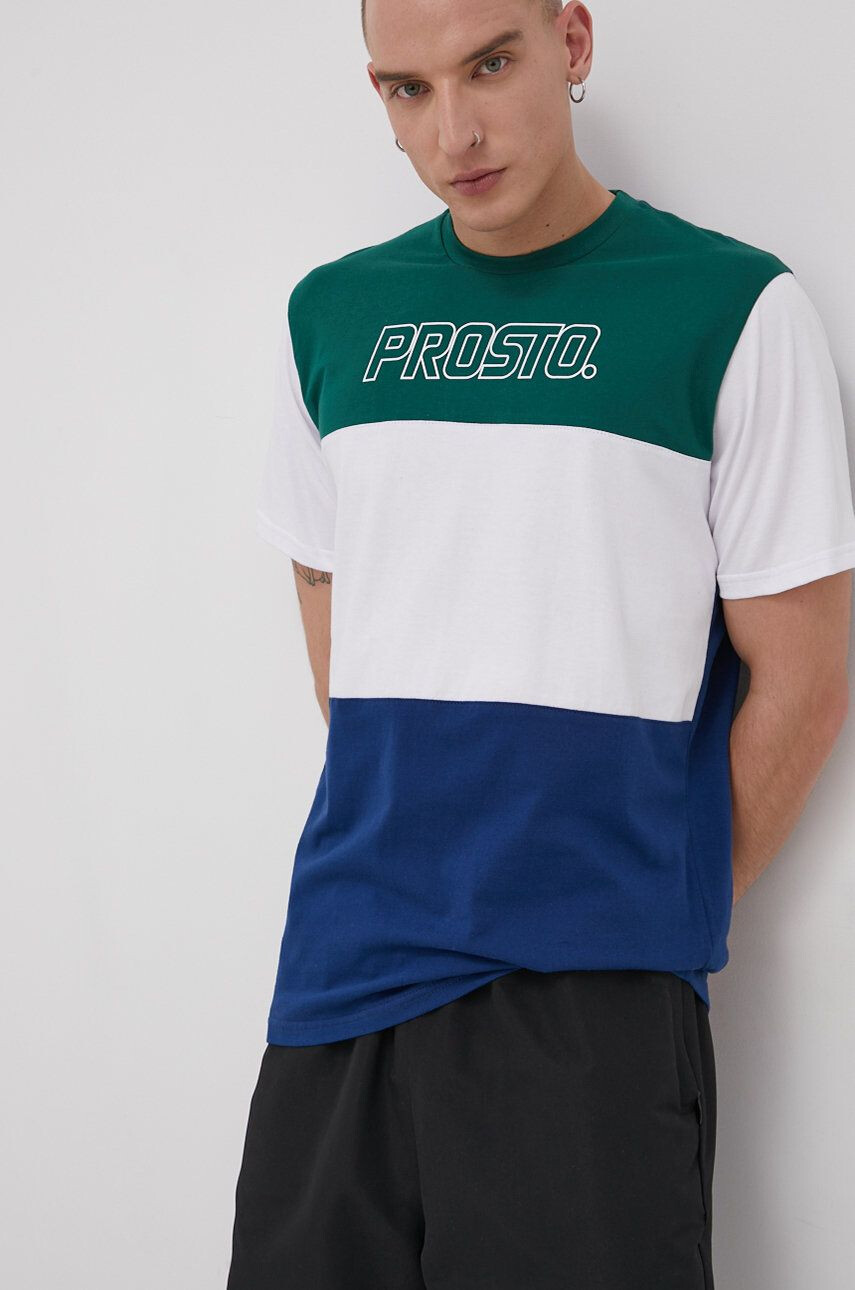 Prosto Tricou din bumbac culoarea verde cu imprimeu - Pled.ro