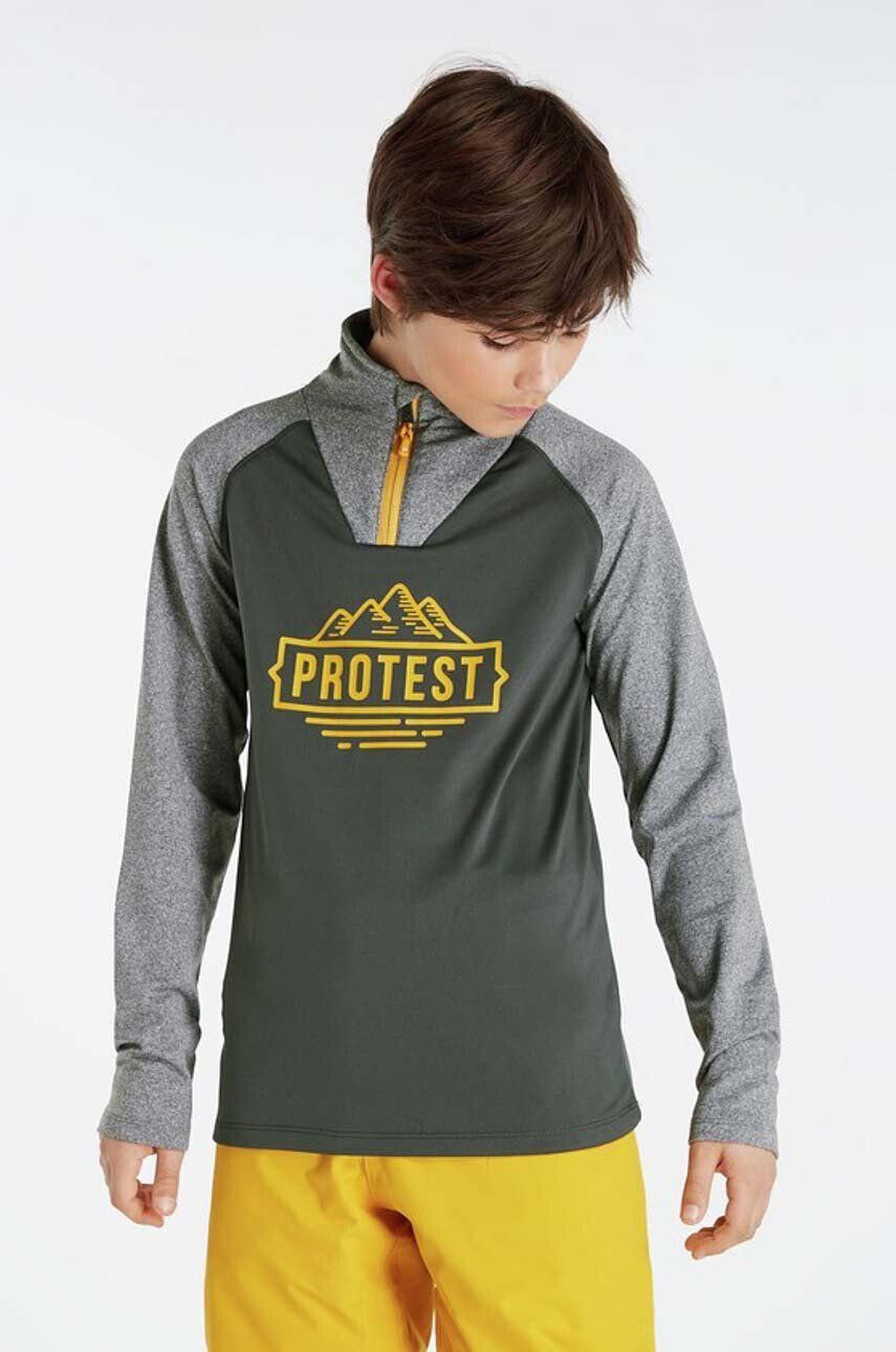 Protest bluza copii culoarea verde modelator - Pled.ro