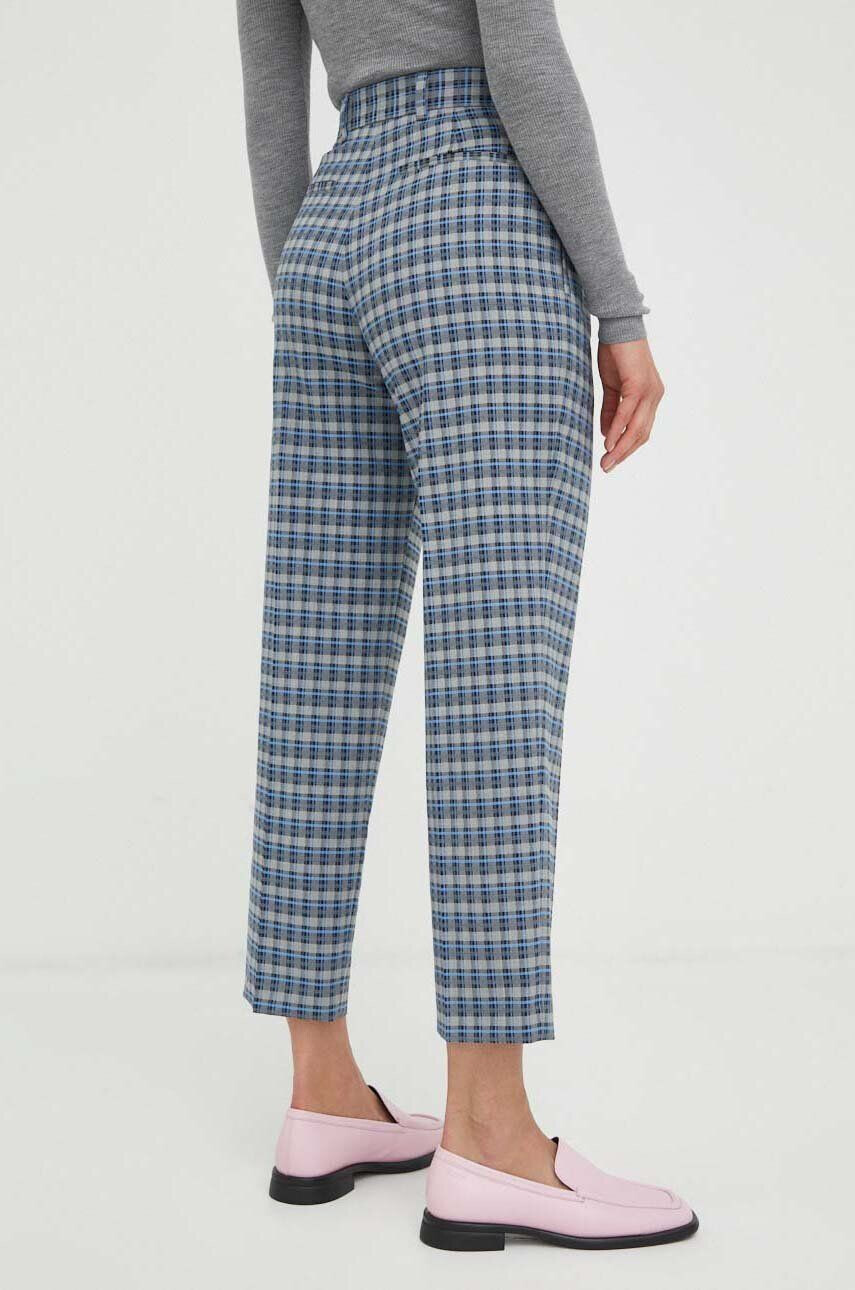 PS Paul Smith pantaloni de lana culoarea gri fason tigareta high waist - Pled.ro