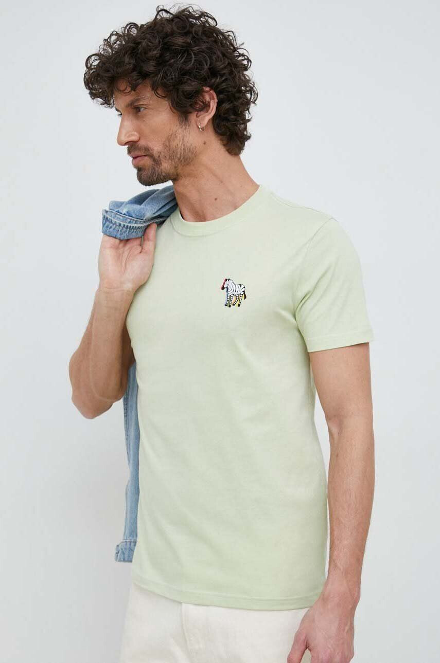 PS Paul Smith tricou din bumbac culoarea verde cu imprimeu - Pled.ro