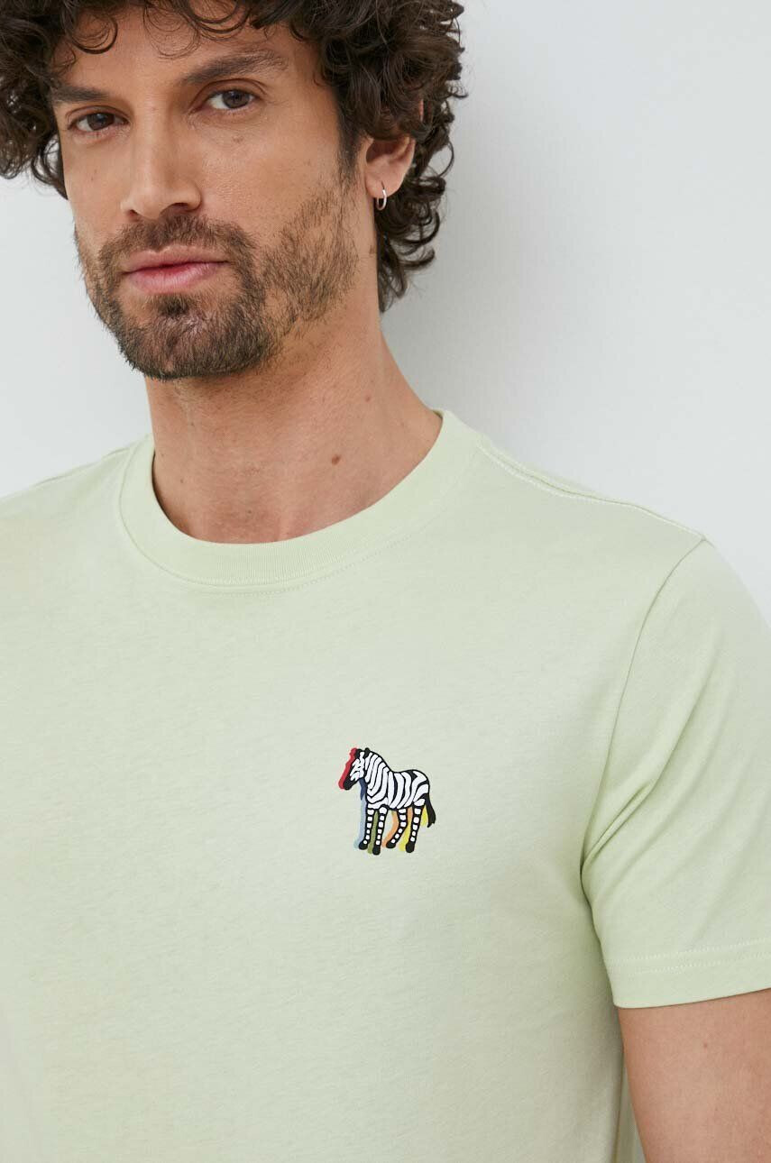 PS Paul Smith tricou din bumbac culoarea verde cu imprimeu - Pled.ro