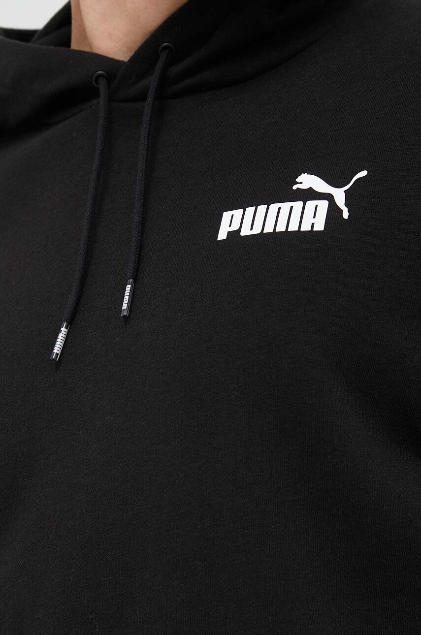 Puma bluza barbati culoarea negru cu glugă cu imprimeu - Pled.ro