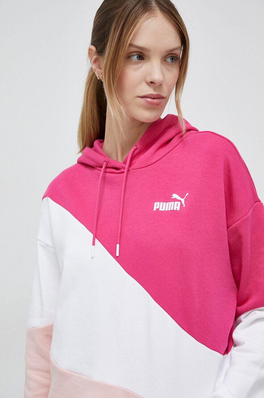 Puma bluza barbati culoarea gri cu glugă cu imprimeu - Pled.ro