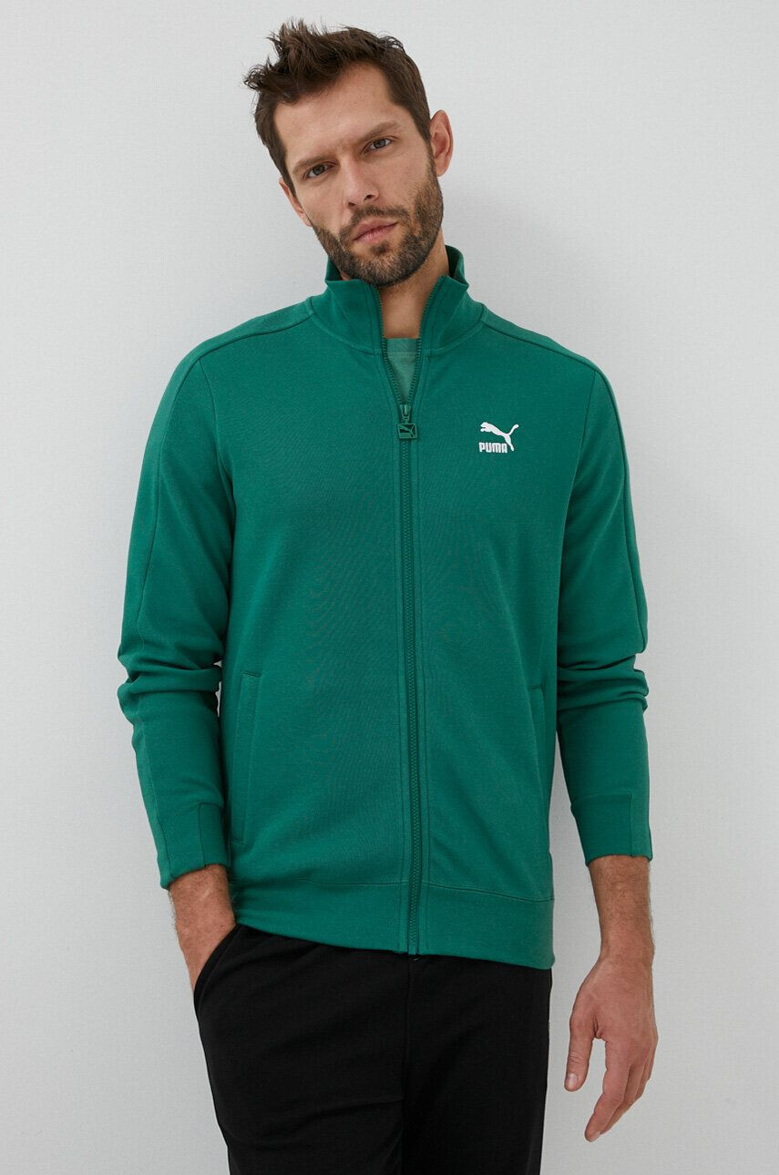 Puma bluza barbati culoarea verde cu imprimeu - Pled.ro