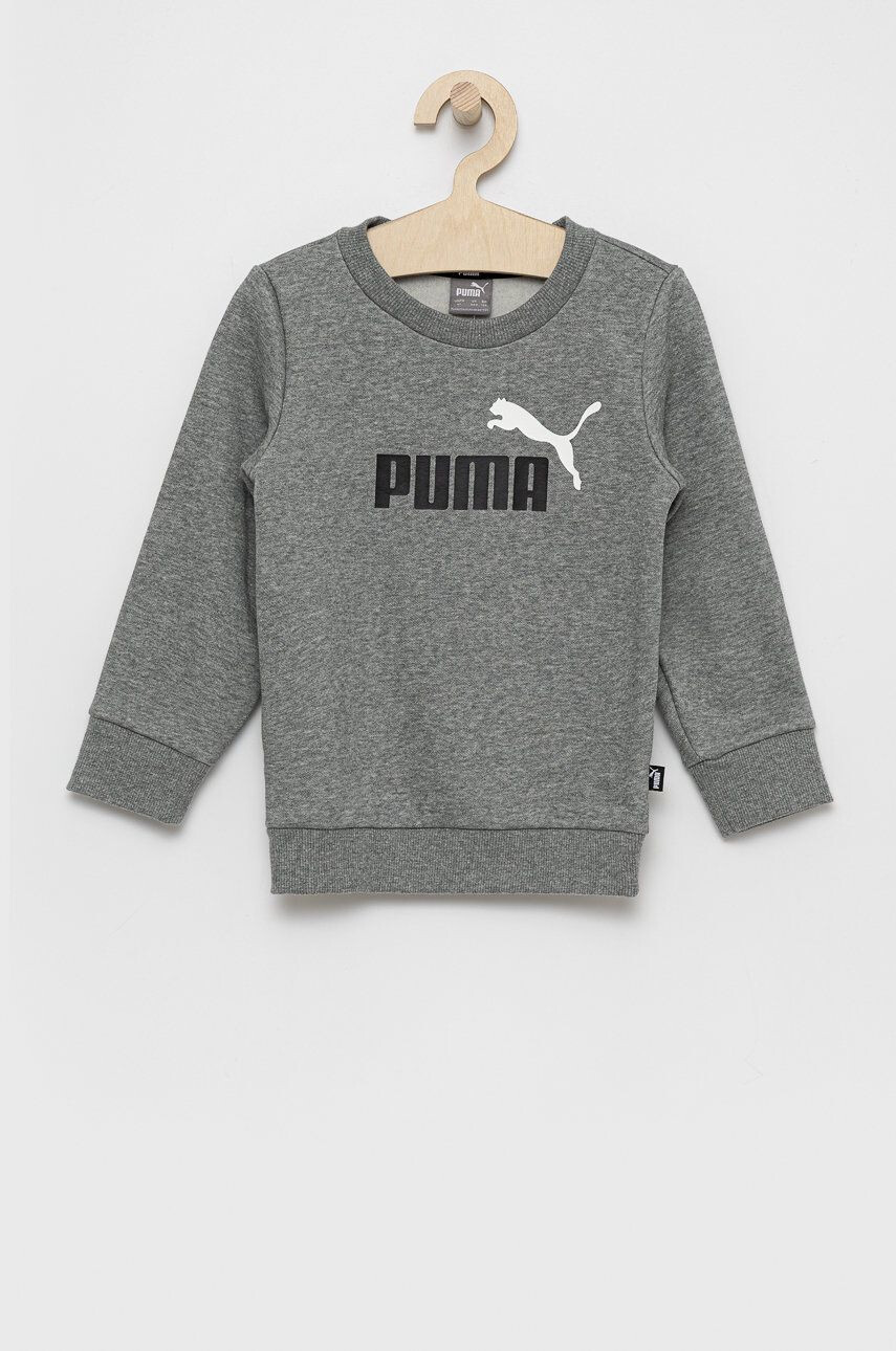 Puma bluza copii culoarea negru cu glugă cu imprimeu - Pled.ro