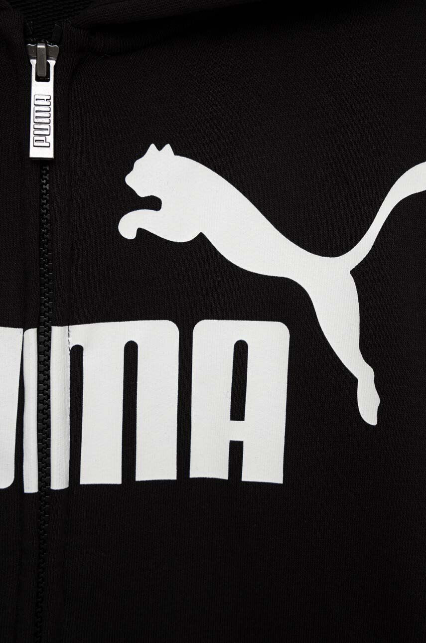 Puma bluza copii culoarea negru cu glugă cu imprimeu - Pled.ro