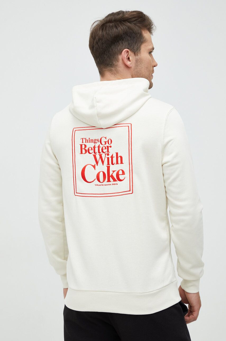 Puma bluza X Coca Cola barbati culoarea bej cu imprimeu - Pled.ro