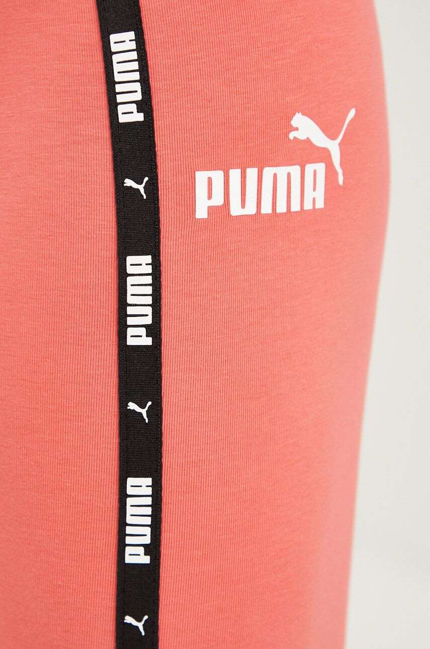 Puma colanti Power Tape femei culoarea portocaliu cu imprimeu - Pled.ro