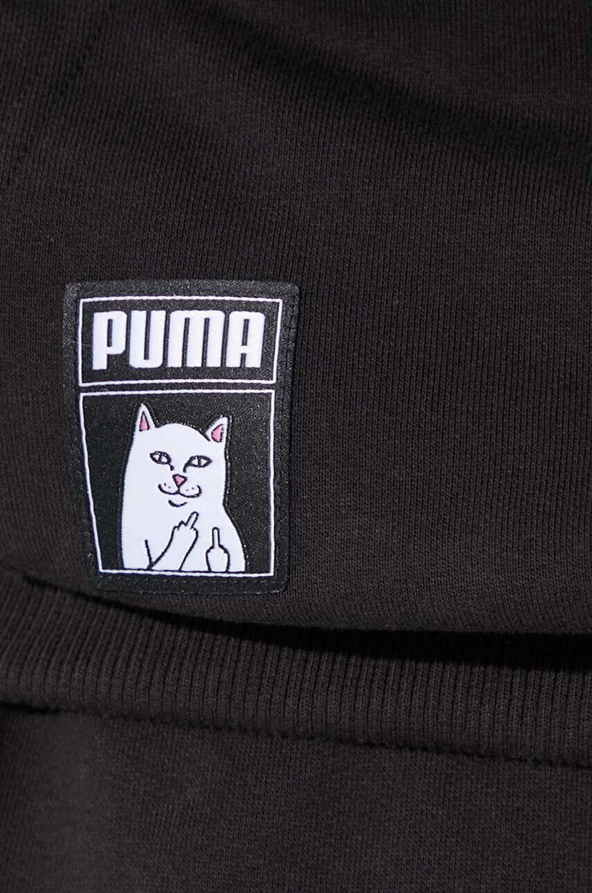 Puma hanorac de bumbac X RIPNDIP barbati culoarea negru cu glugă cu imprimeu - Pled.ro